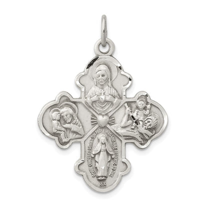 Sterling Silver Antiqued 4-Way Medal