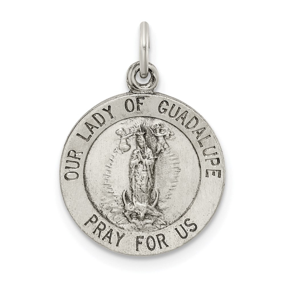 Sterling Silver Antiqued Our Lady Of Guadalupe Medal