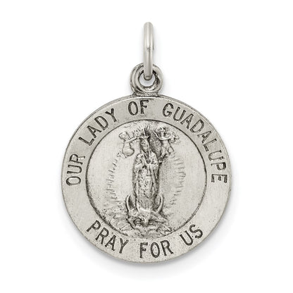 Sterling Silver Antiqued Our Lady Of Guadalupe Medal