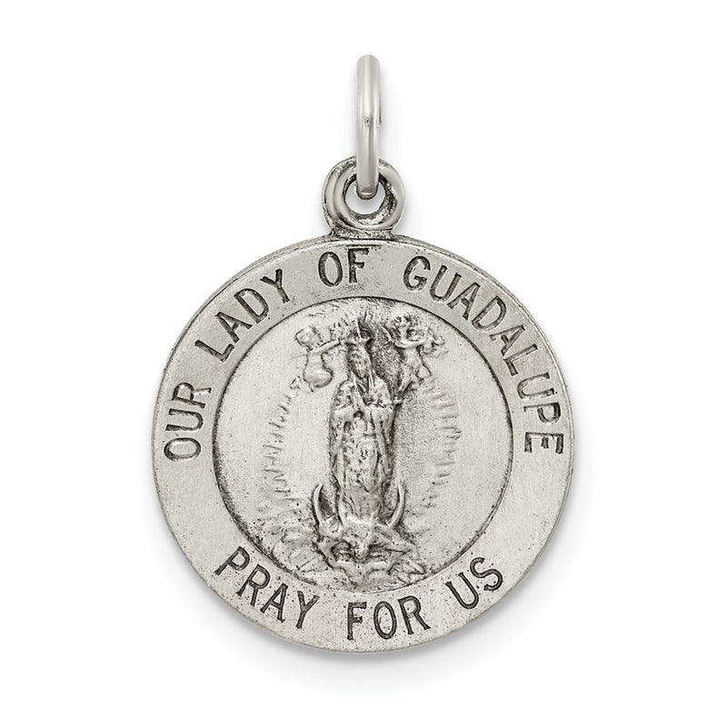 Sterling Silver Antiqued Our Lady Of Guadalupe Medal