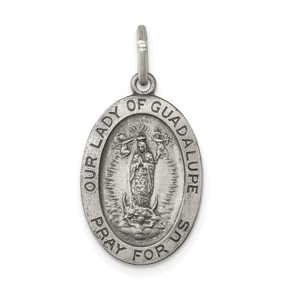 Sterling Silver Antiqued Our Lady Of Guadalupe Medal