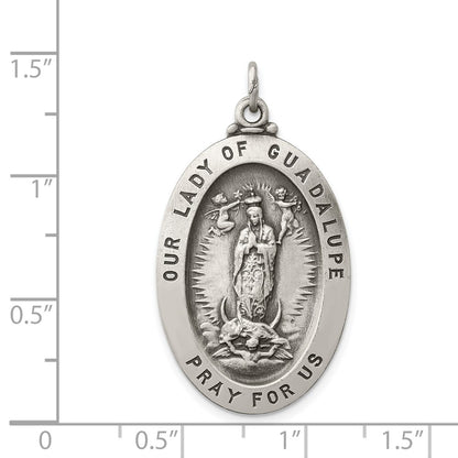 Sterling Silver Antiqued Our Lady Of Guadalupe Medal