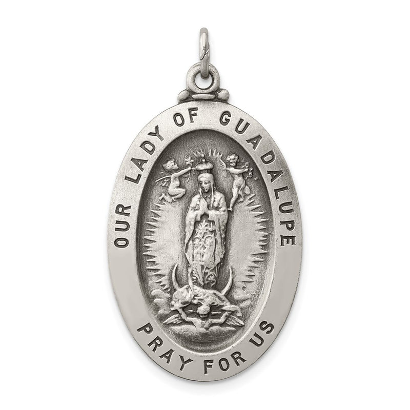 Sterling Silver Antiqued Our Lady Of Guadalupe Medal