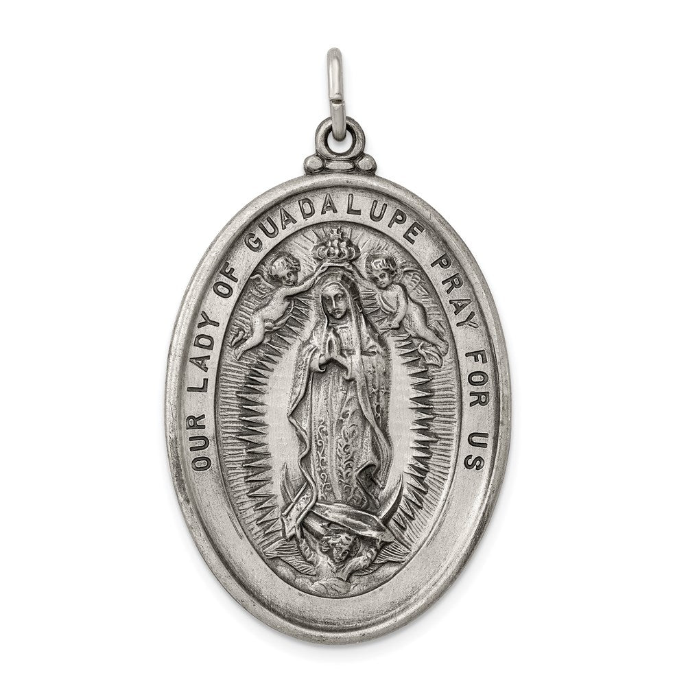 Sterling Silver Antiqued Our Lady Of Guadalupe Medal