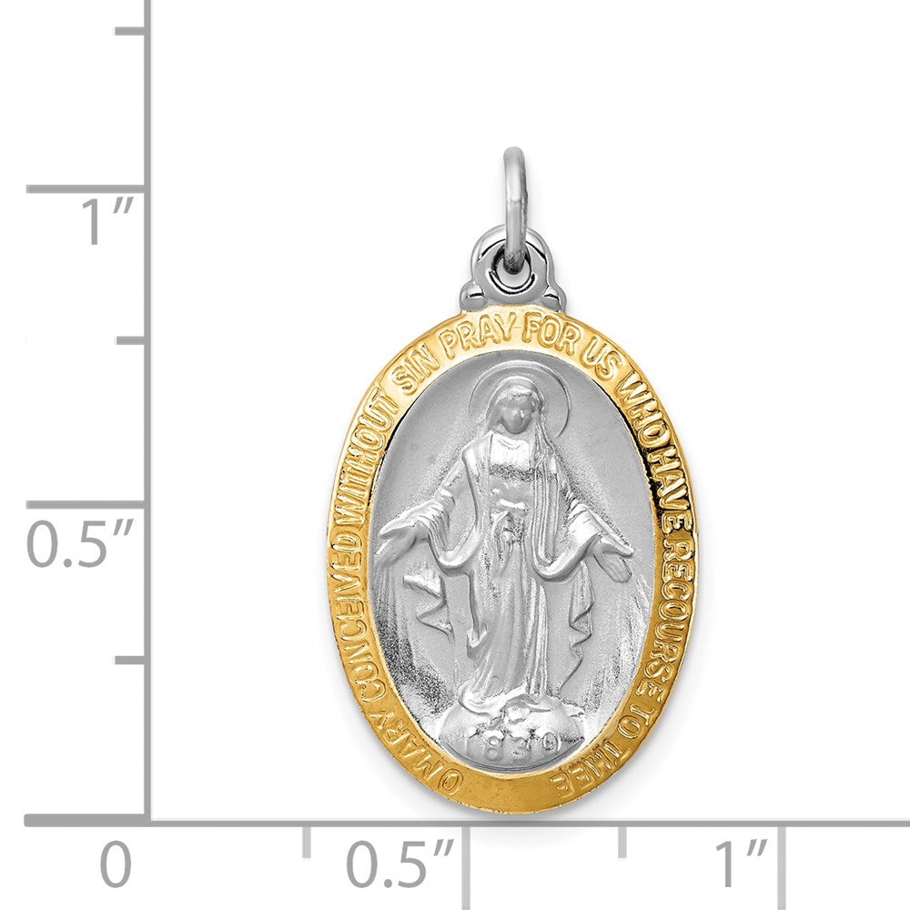 Sterling Silver Rhodium-Plated Miraculous Medal