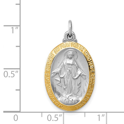 Sterling Silver Rhodium-Plated Miraculous Medal