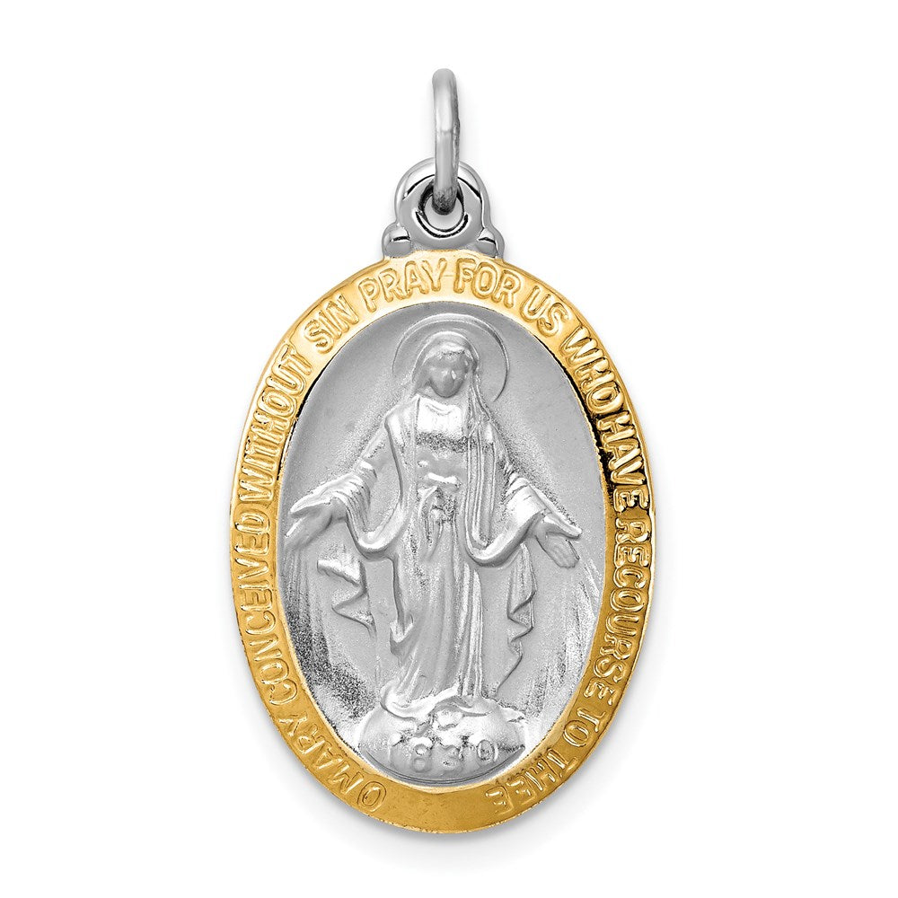 Sterling Silver Rhodium-Plated Miraculous Medal