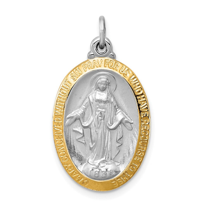 Sterling Silver Rhodium-Plated Miraculous Medal