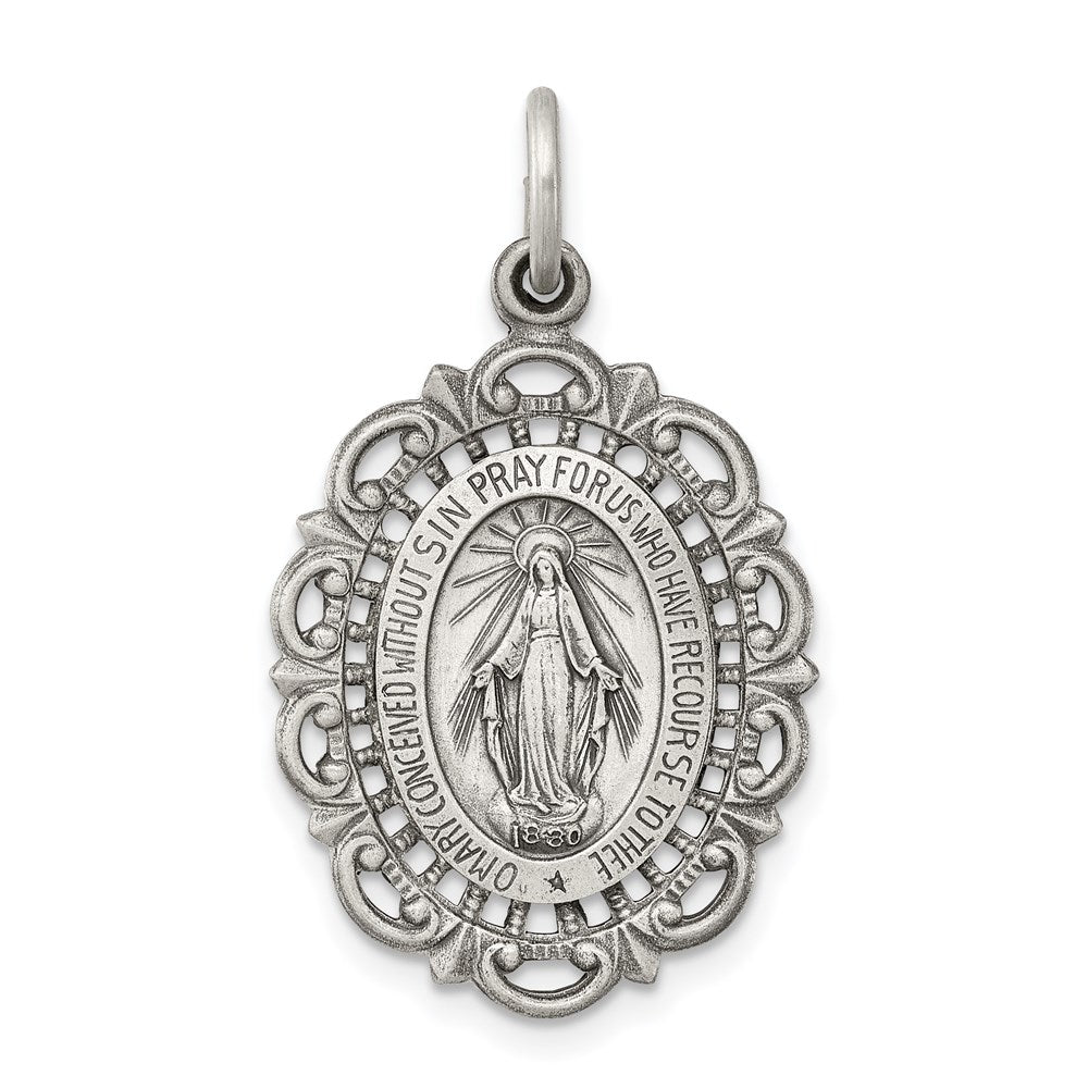 Goldia Winshell Sterling Silver Antiqued Miraculous Medal | Goldia.com