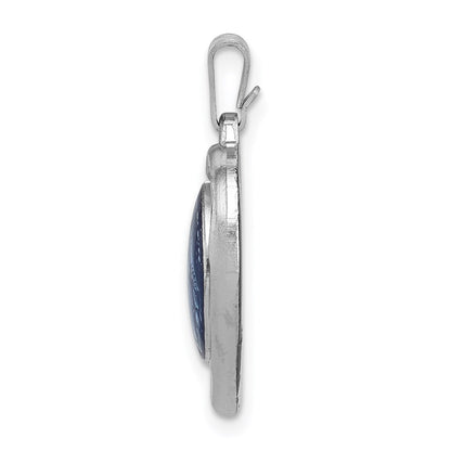 Sterling Silver Rhodium-Plated Miraculous Heart Medal