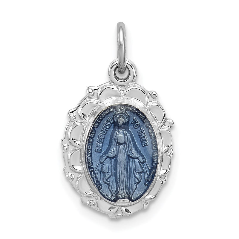 Sterling Silver Rhodium-Plated Miraculous Medal