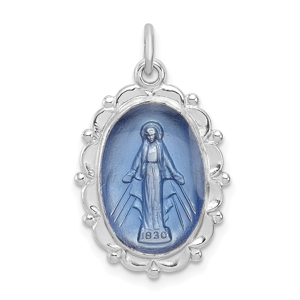 Sterling Silver Rhodium-Plated Miraculous Medal