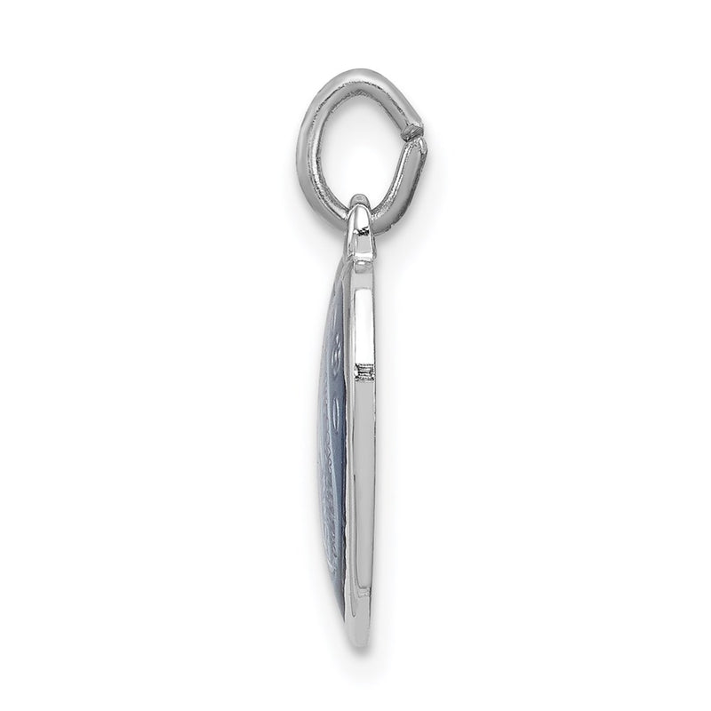 Sterling Silver Rhodium-Plated Miraculous Heart Medal