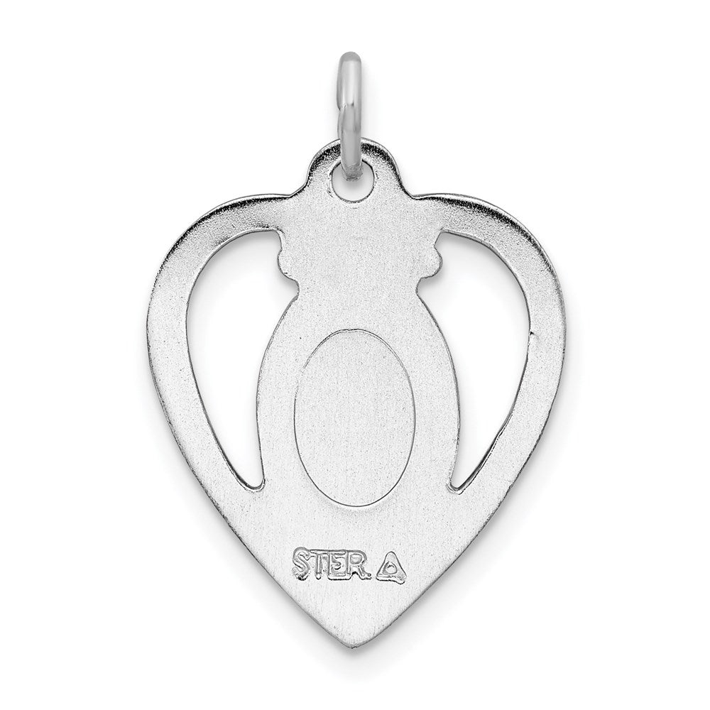 Sterling Silver Rhodium-Plated Miraculous Heart Medal