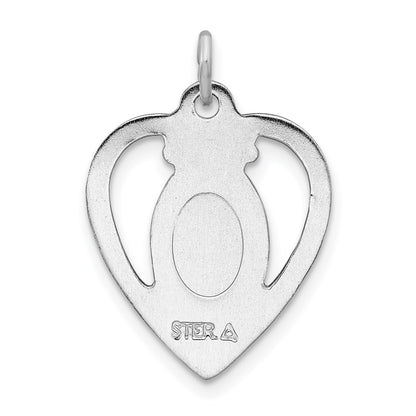 Sterling Silver Rhodium-Plated Miraculous Heart Medal