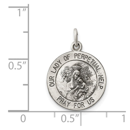 Sterling Silver Antiqued Our Lady Of Perpetual Help Medal