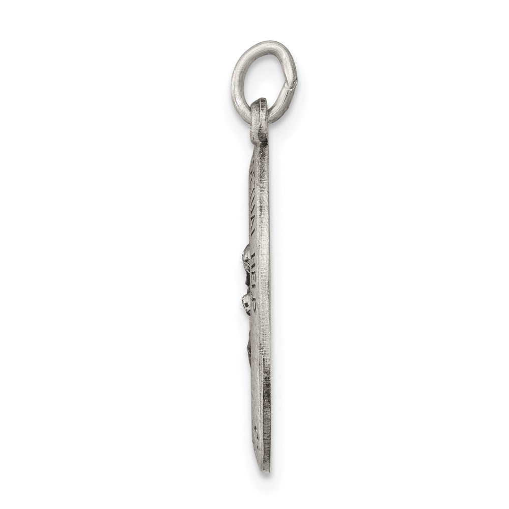Sterling Silver Antiqued Our Lady Of Perpetual Help Oval Medal