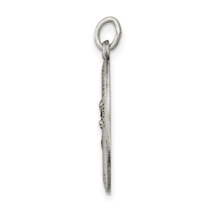 Sterling Silver Antiqued Our Lady Of Perpetual Help Oval Medal