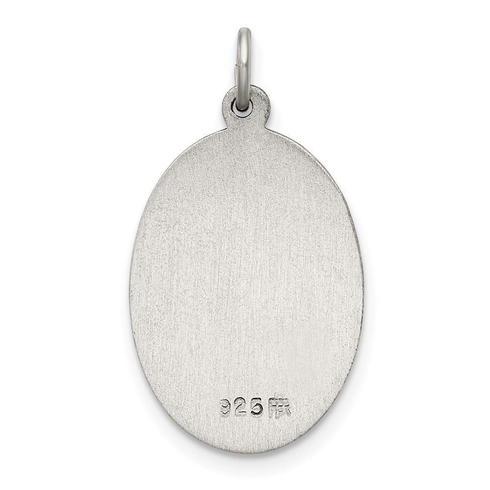 Sterling Silver Antiqued Our Lady Of Perpetual Help Oval Medal