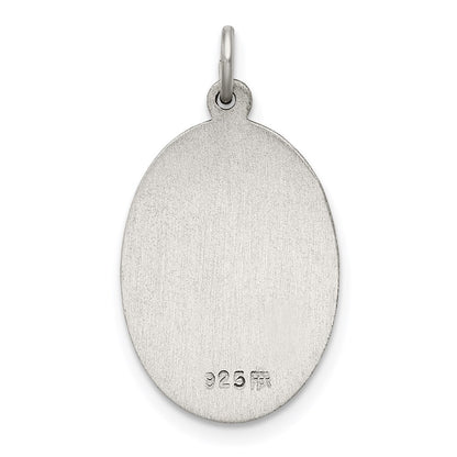 Sterling Silver Antiqued Our Lady Of Perpetual Help Oval Medal