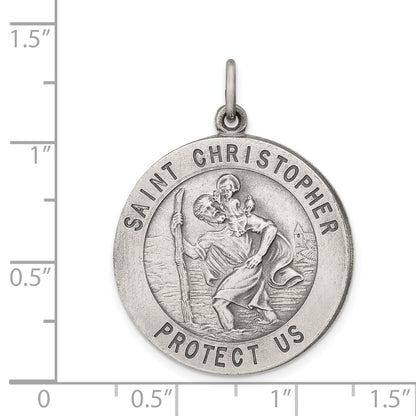 Sterling Silver Antiqued St. Christopher Medal