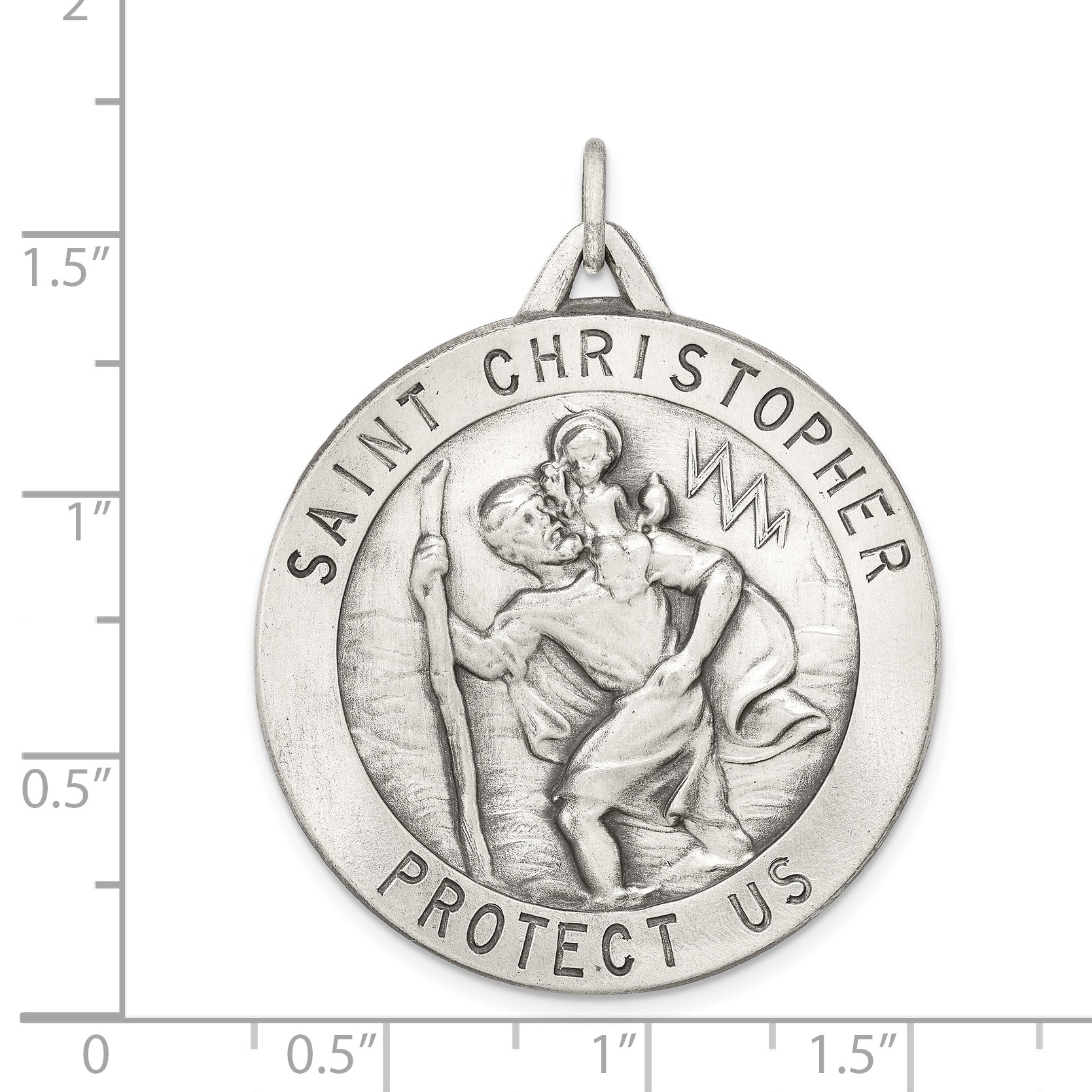 Sterling Silver Antiqued St. Christopher Medal