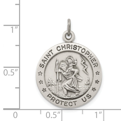 Sterling Silver Antiqued St. Christopher Medal