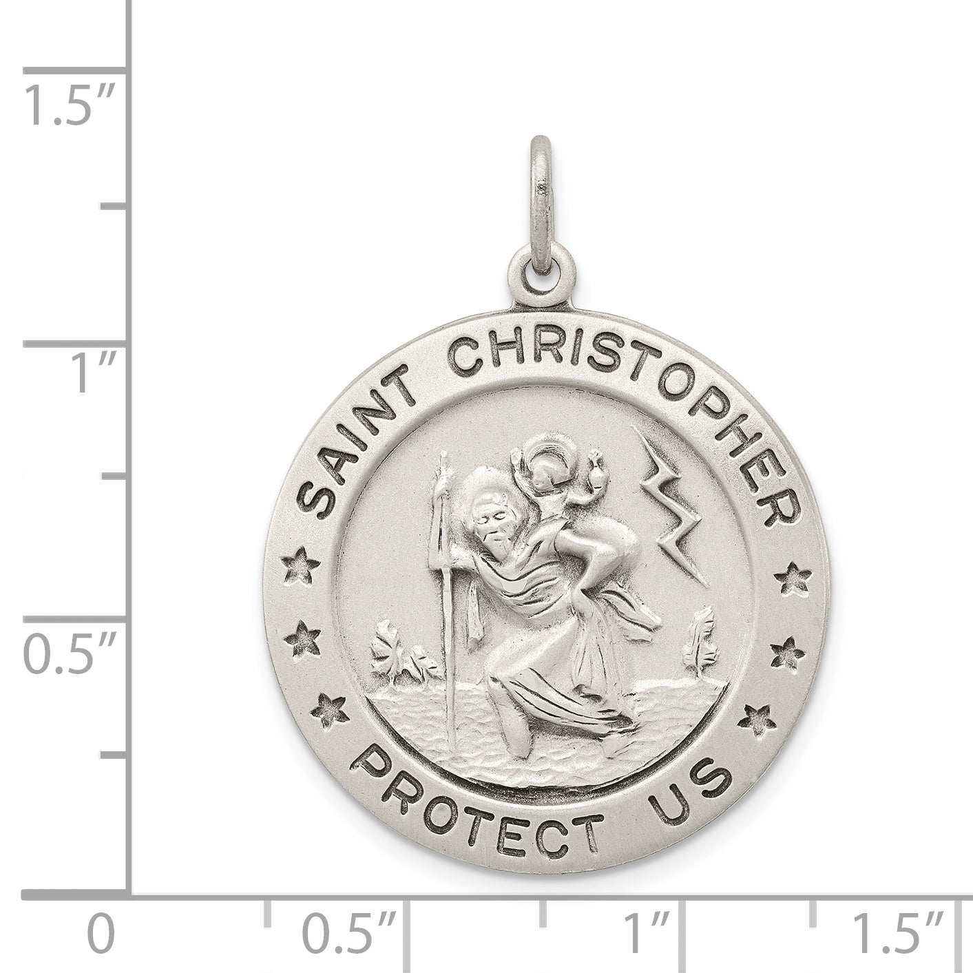 Sterling Silver Antiqued St. Christopher Medal