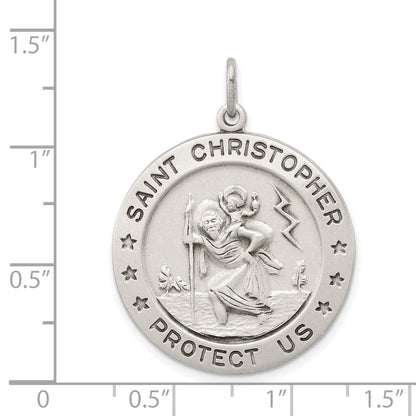 Sterling Silver Antiqued St. Christopher Medal
