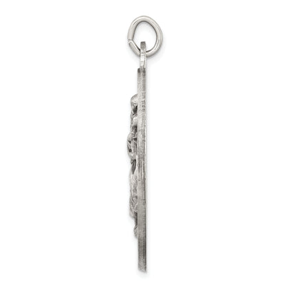 Sterling Silver Antiqued St. Christopher Medal