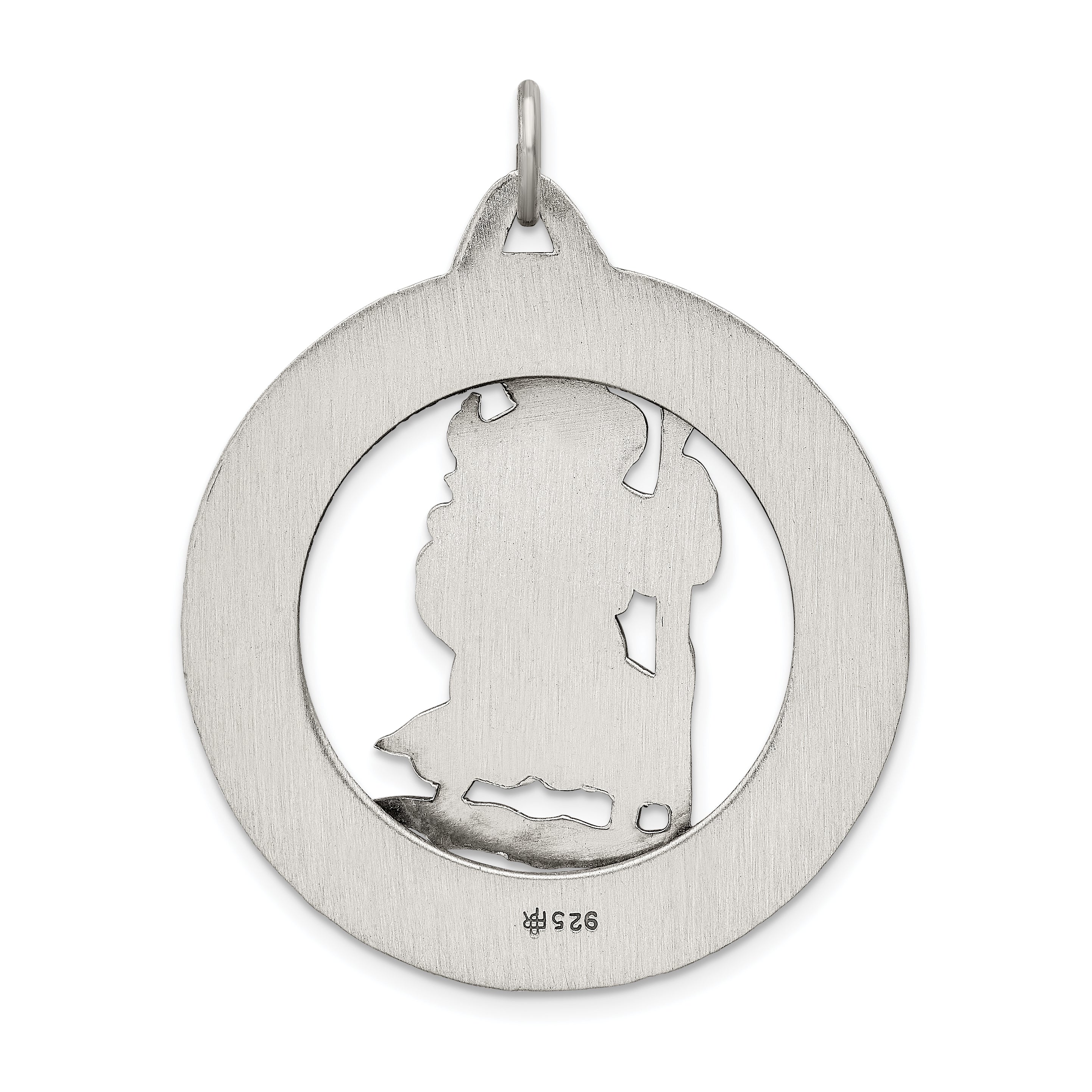 Sterling Silver Antiqued St. Christopher Medal