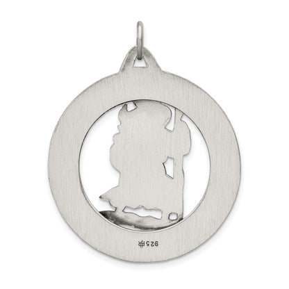 Sterling Silver Antiqued St. Christopher Medal