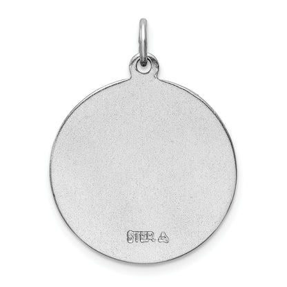 Sterling Silver Rhodium-Plated Enameled St. Christopher Medal