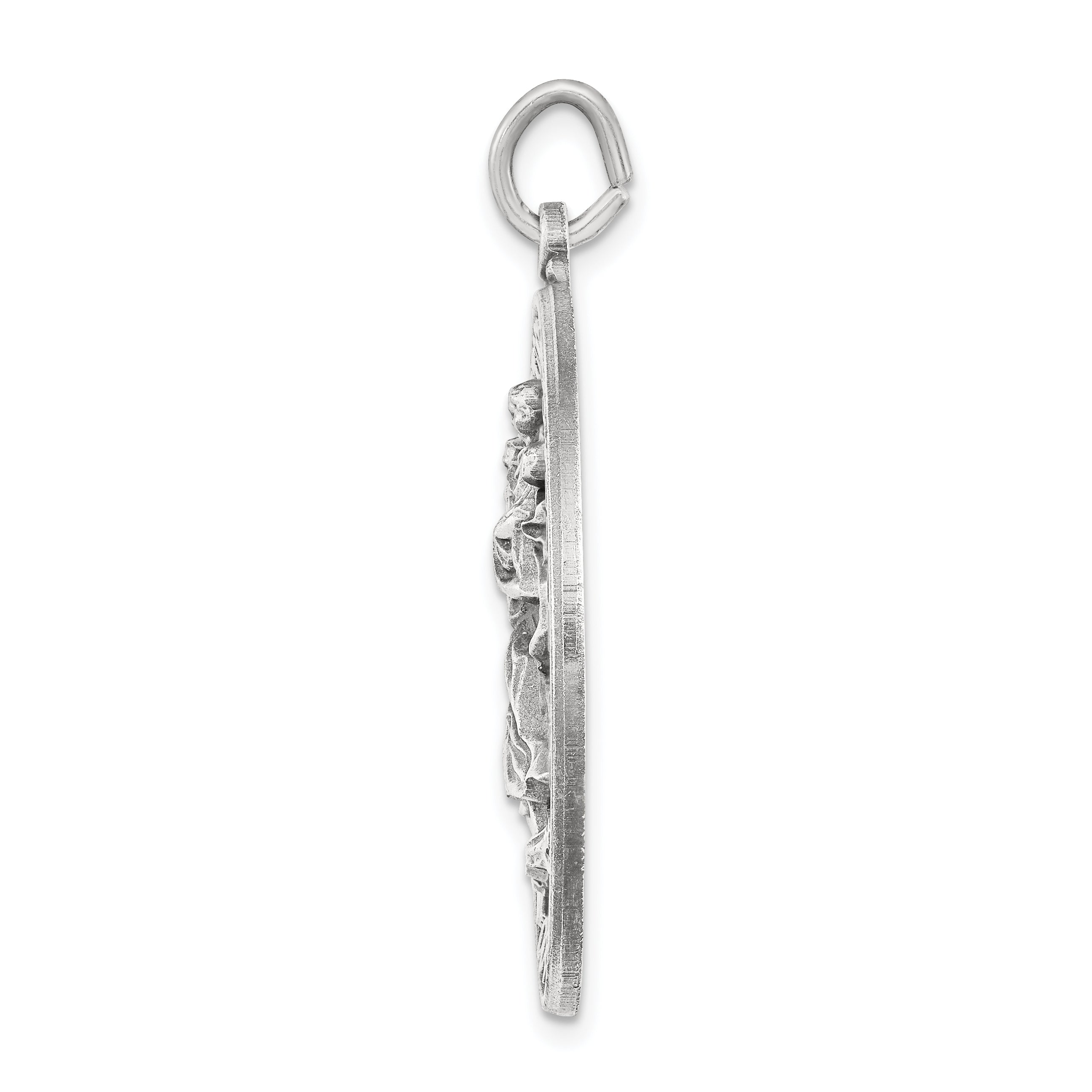 Sterling Silver Antiqued St. Christopher Medal