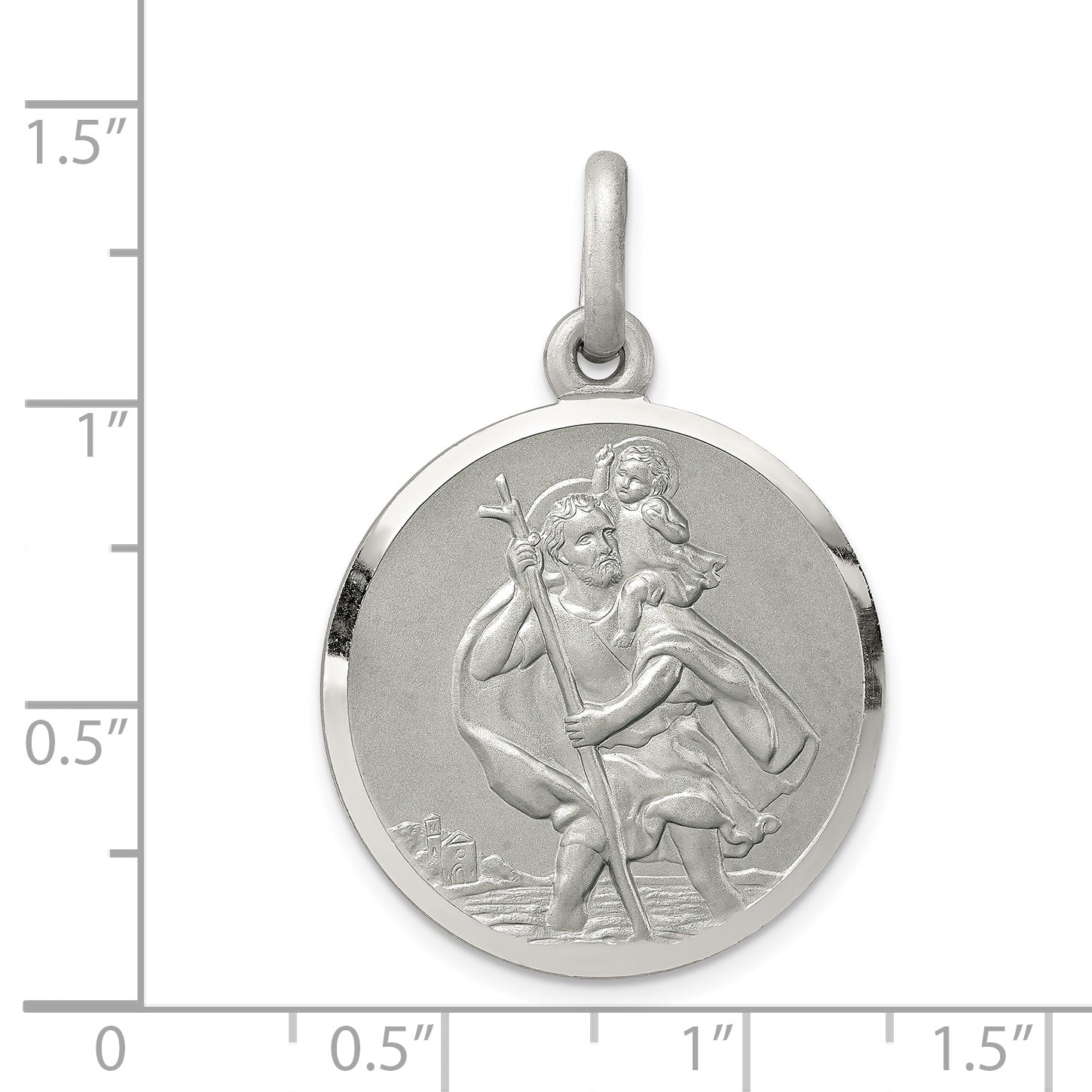 Sterling Silver Antiqued St. Christopher Medal