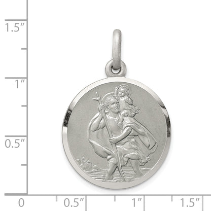 Sterling Silver Antiqued St. Christopher Medal