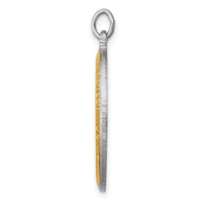 Sterling Silver Rhodium-Plated & Vermeil St. Christopher Medal