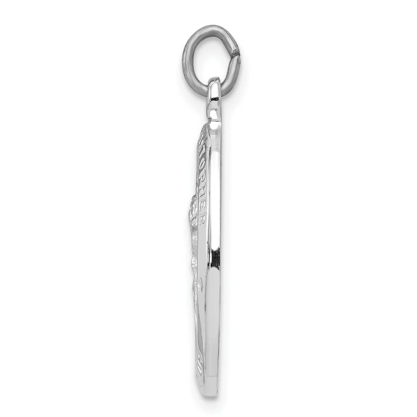 Sterling Silver Rhodium-Plated St. Christopher Medal