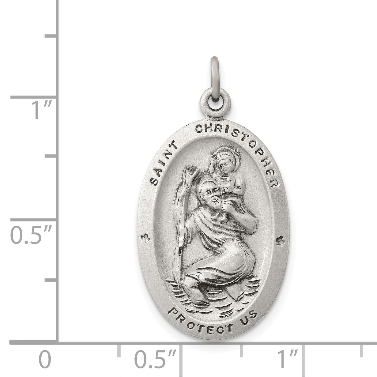 Sterling Silver Antiqued St. Christopher Medal