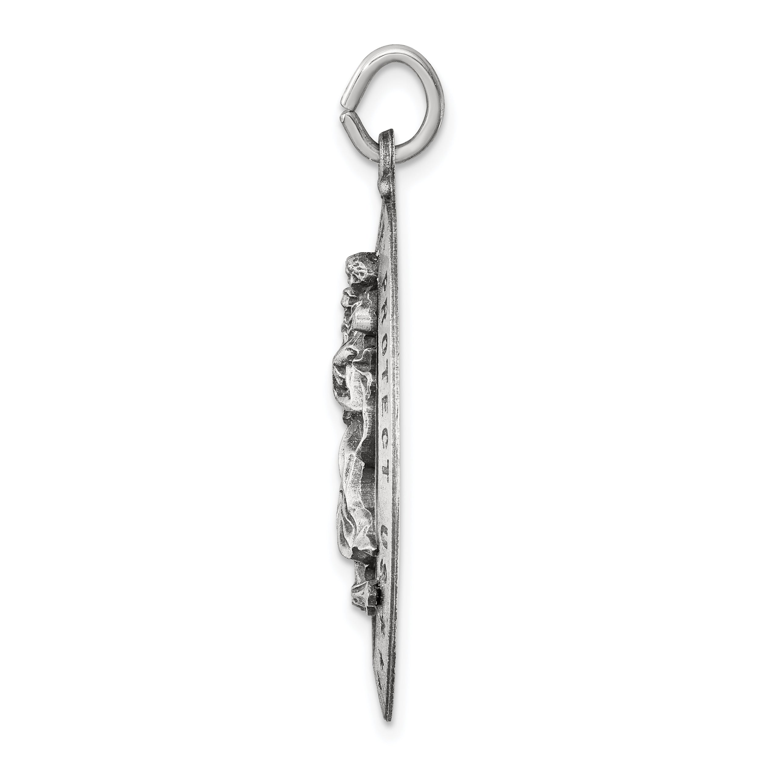 Sterling Silver Antiqued St. Christopher Medal