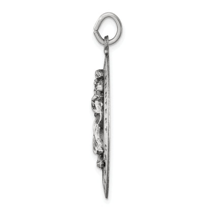 Sterling Silver Antiqued St. Christopher Medal