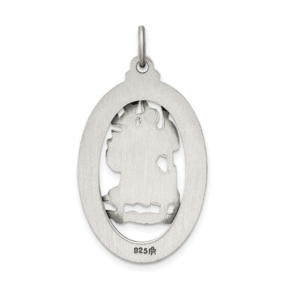 Sterling Silver Antiqued St. Christopher Medal
