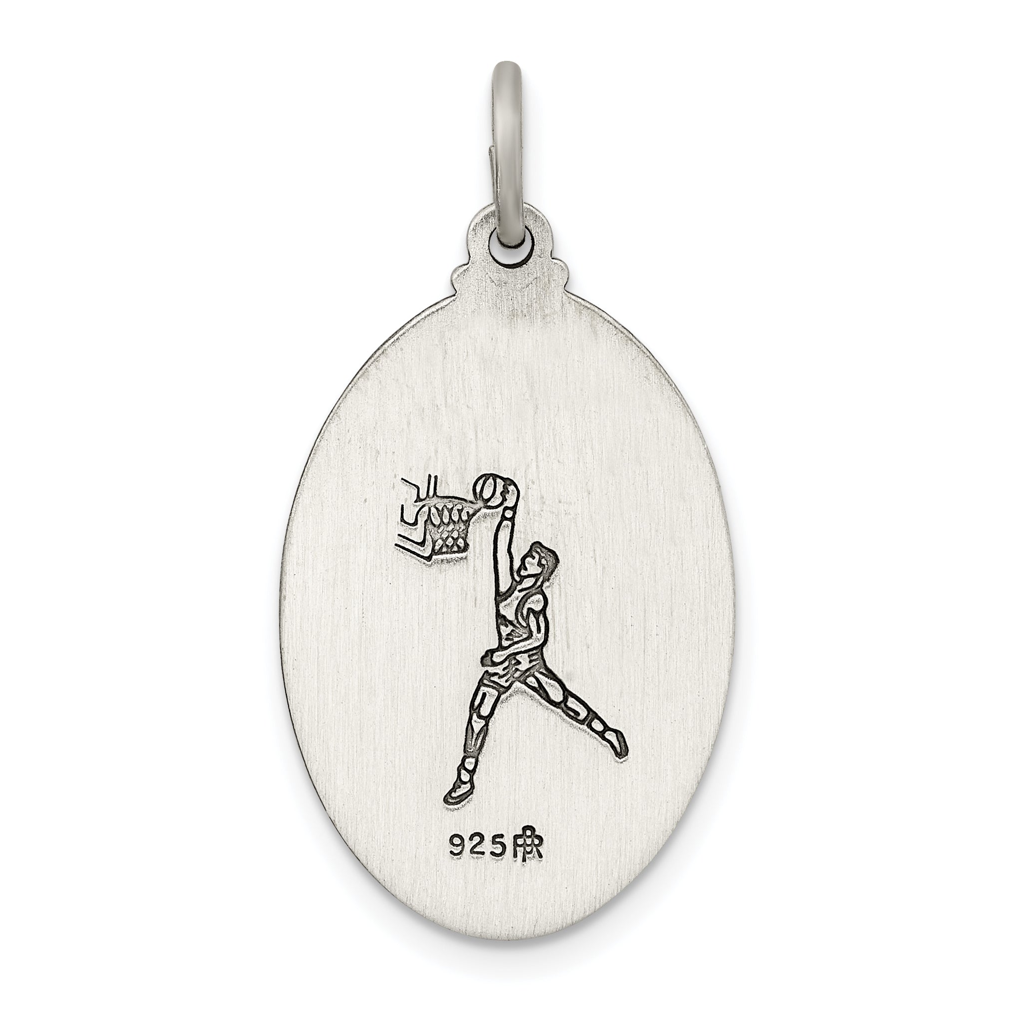Sterling Silver Antiqued St. Christopher Basketball Medal