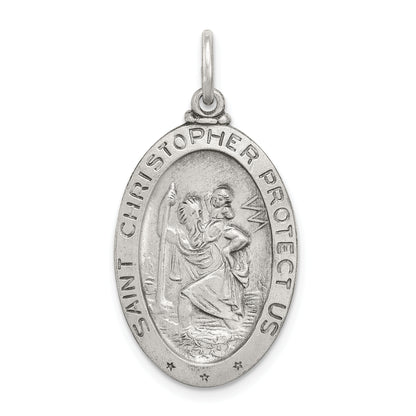 Sterling Silver Antiqued St. Christopher Basketball Medal