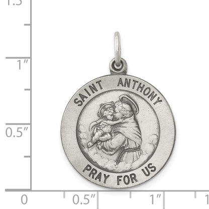 Sterling Silver Antiqued Saint Anthony Medal