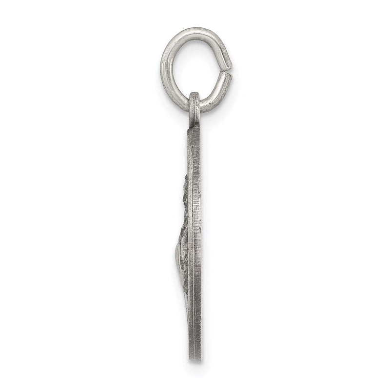 Sterling Silver Antiqued Saint Francis Of Assisi Medal