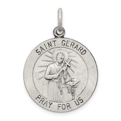 Sterling Silver Antiqued Saint Gerard Medal