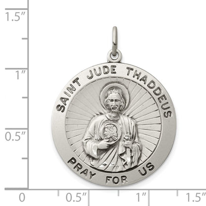 Sterling Silver Antiqued Saint Jude Thaddeus Medal
