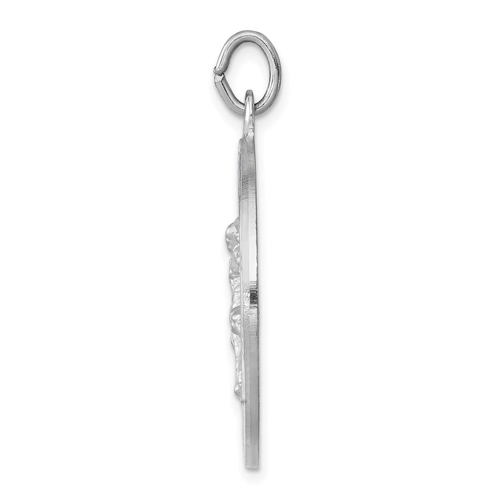 Sterling Silver Rhodium-Plated Enameled Saint Michael Medal