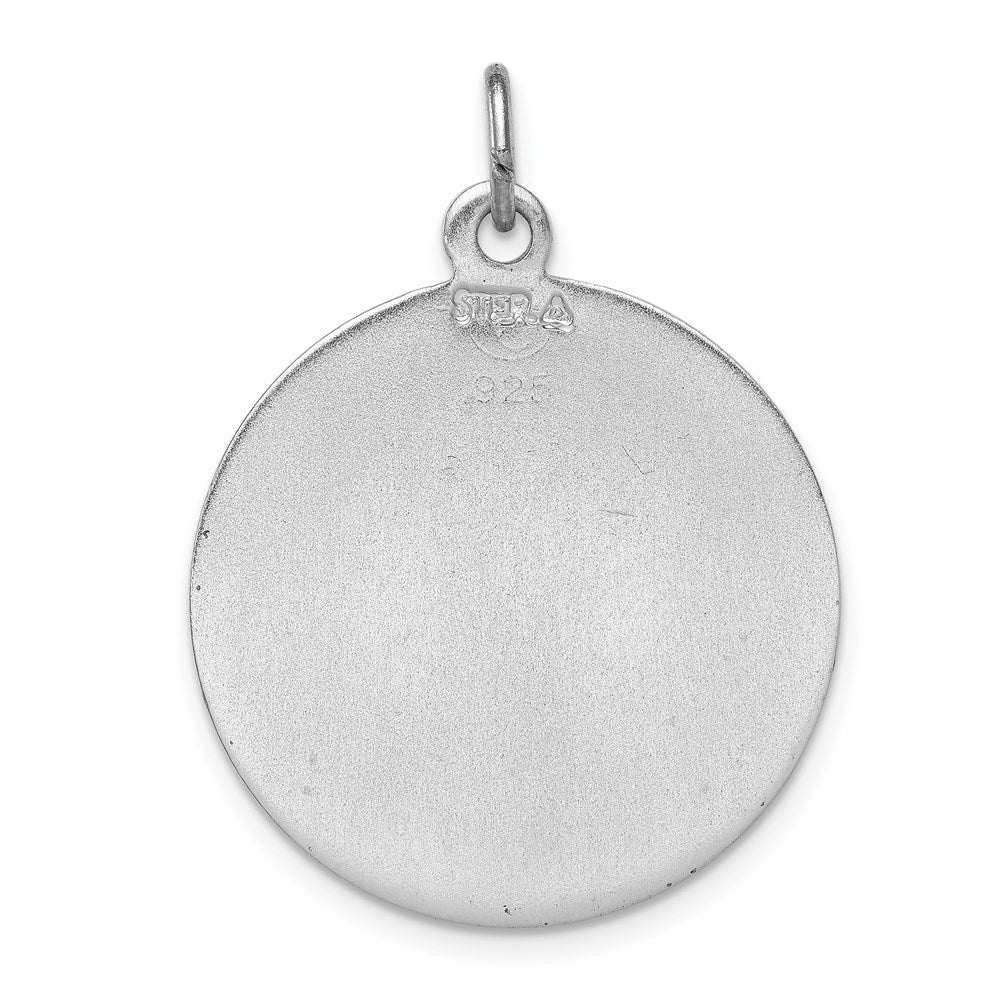 Sterling Silver Rhodium-Plated Enameled Saint Michael Medal
